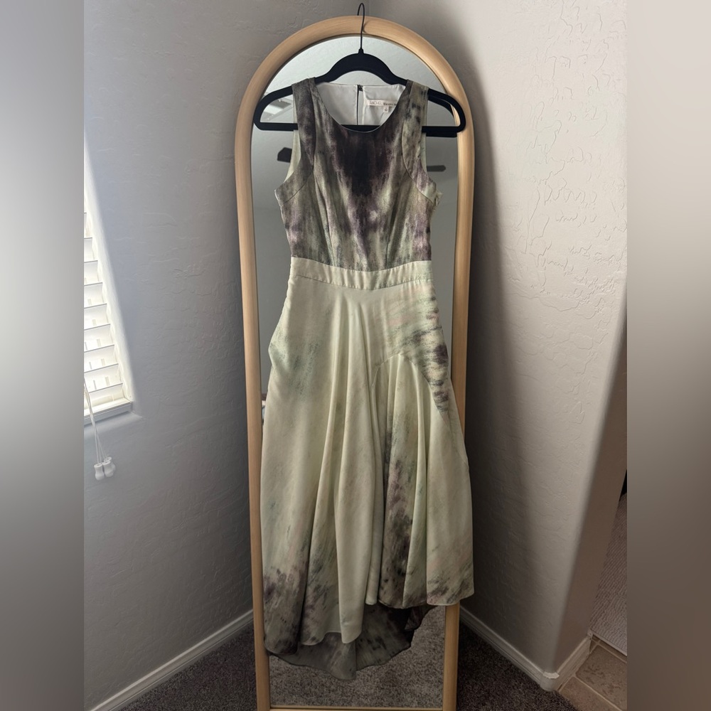 RACHEL Rachel Roy High Low Dress in Cream and Brown